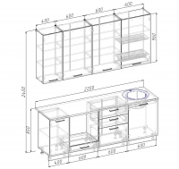 Кухонный гарнитур Крю 2200 мм